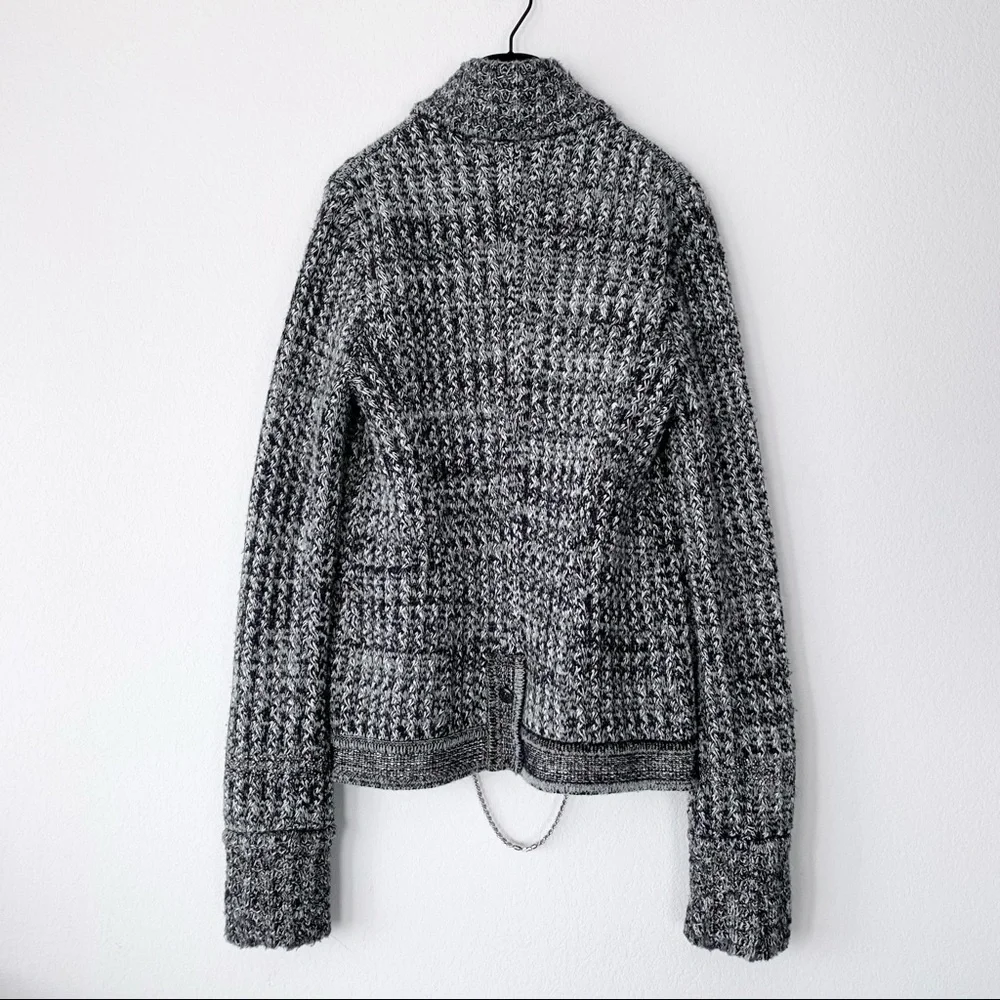 Chanel oversized crystal cashmere silk wool long cardigan cc logo